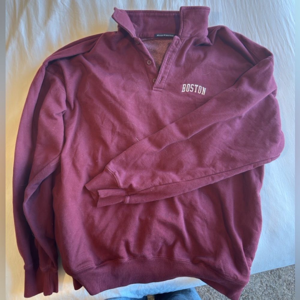 Brandy Melville Maroon Boston Pullover Sweatshirt
